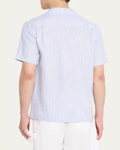 Orlebar Brown Men's Maitan Relaxed-Fit Linen Beach Stripe Camp Shirt | Thumbnail 3 Orlebar Brown Men's Maitan Relaxed-Fit Linen Beach Stripe Camp Shirt | Thumbnail 3