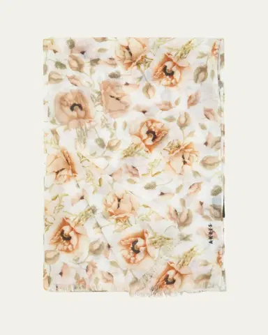 Akris Anemone Print Fringe Cashmere Scarf | Thumbnail 2 Akris Anemone Print Fringe Cashmere Scarf | Thumbnail 2