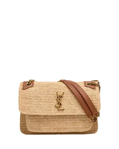 Saint Laurent Niki Medium YSL Shoulder Bag in Raffia | Thumbnail 1 Saint Laurent Niki Medium YSL Shoulder Bag in Raffia | Thumbnail 1