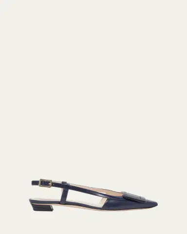Roger Vivier Belle Vivier Leather Buckle Kitten-Heel Slingback Pumps | Thumbnail 4 Roger Vivier Belle Vivier Leather Buckle Kitten-Heel Slingback Pumps | Thumbnail 4