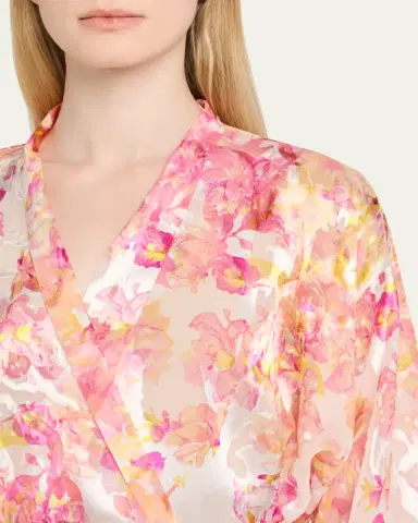 Lise Charmel Folie D'Ete Floral-Print Devore Satin Robe | Thumbnail 5 Lise Charmel Folie D'Ete Floral-Print Devore Satin Robe | Thumbnail 5
