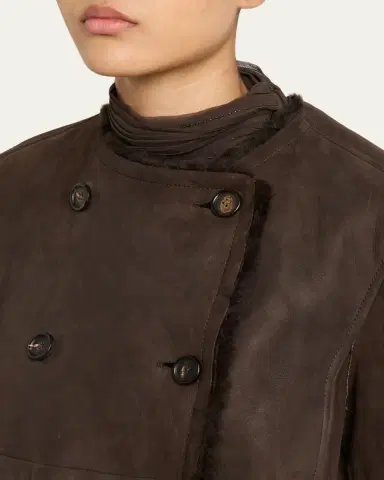 Brunello Cucinelli Reversible Sheep Shearling Double-Breasted Jacket | Thumbnail 8 Brunello Cucinelli Reversible Sheep Shearling Double-Breasted Jacket | Thumbnail 8