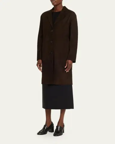 The Row Babilonia Suede Belted Single-Breasted Coat | Thumbnail 4 The Row Babilonia Suede Belted Single-Breasted Coat | Thumbnail 4