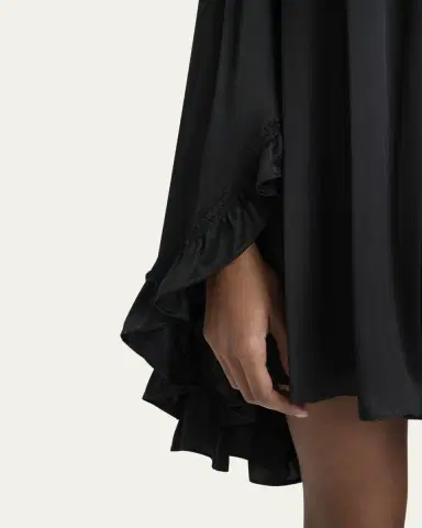 Chloé Silk Satin Ruffle Mini Dress | Thumbnail 5 Chloé Silk Satin Ruffle Mini Dress | Thumbnail 5