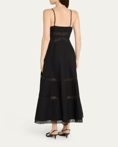 LoveShackFancy Catryn Lace-Trim Midi Dress | Thumbnail 3 LoveShackFancy Catryn Lace-Trim Midi Dress | Thumbnail 3