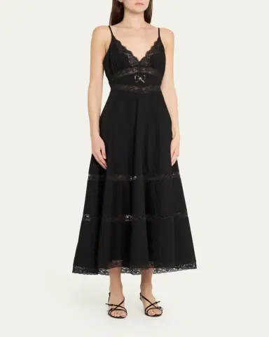 LoveShackFancy Catryn Lace-Trim Midi Dress | Thumbnail 4 LoveShackFancy Catryn Lace-Trim Midi Dress | Thumbnail 4