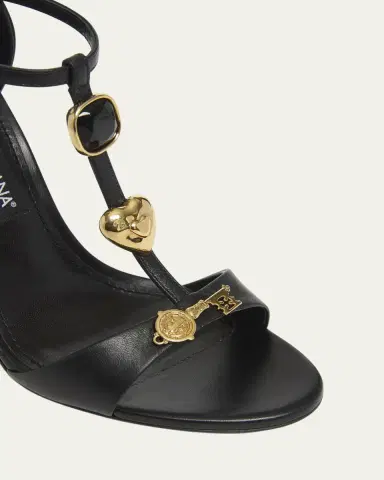 Dolce & Gabbana Stone Embellished Leather T-Strap Sandals | Thumbnail 5 Dolce & Gabbana Stone Embellished Leather T-Strap Sandals | Thumbnail 5