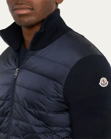 Moncler Men's Archivio Basic Puffer Wool Sleeve Cardigan | Thumbnail 9 Moncler Men's Archivio Basic Puffer Wool Sleeve Cardigan | Thumbnail 9