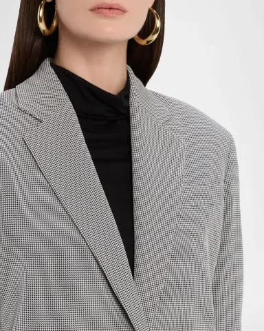 Lafayette 148 New York Single-Breasted Houndstooth Jacquard Blazer | Thumbnail 4 Lafayette 148 New York Single-Breasted Houndstooth Jacquard Blazer | Thumbnail 4