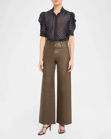 FRAME Le Slim Palazzo Leather Jeans | Thumbnail 13 FRAME Le Slim Palazzo Leather Jeans | Thumbnail 13