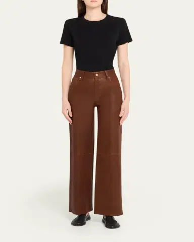 FRAME Le Slim Palazzo Leather Jeans | Thumbnail 3 FRAME Le Slim Palazzo Leather Jeans | Thumbnail 3
