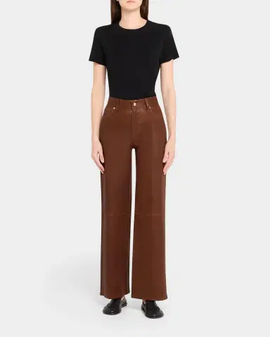 FRAME Le Slim Palazzo Leather Jeans | Thumbnail 9 FRAME Le Slim Palazzo Leather Jeans | Thumbnail 9