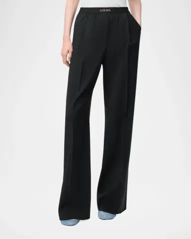 Loewe Logo Waistband Wide-Leg Trousers | Thumbnail 2 Loewe Logo Waistband Wide-Leg Trousers | Thumbnail 2