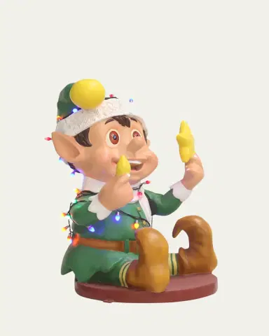 Universal Statues Santa Elf Playing with Lights Figurine | Thumbnail 5 Universal Statues Santa Elf Playing with Lights Figurine | Thumbnail 5