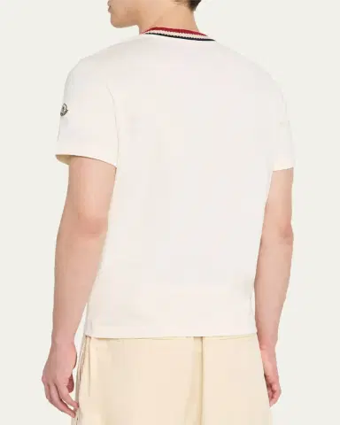 Moncler Men's Jersey Stripe-Ribbed Crewneck T-Shirt | Thumbnail 3 Moncler Men's Jersey Stripe-Ribbed Crewneck T-Shirt | Thumbnail 3