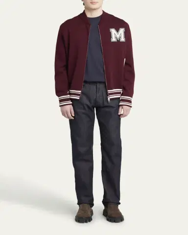 Moncler Men's Varsity Wool and Padded Nylon Blouson | Thumbnail 2 Moncler Men's Varsity Wool and Padded Nylon Blouson | Thumbnail 2