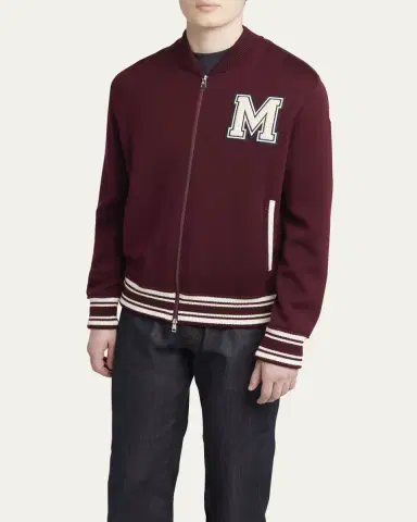 Moncler Men's Varsity Wool and Padded Nylon Blouson | Thumbnail 4 Moncler Men's Varsity Wool and Padded Nylon Blouson | Thumbnail 4