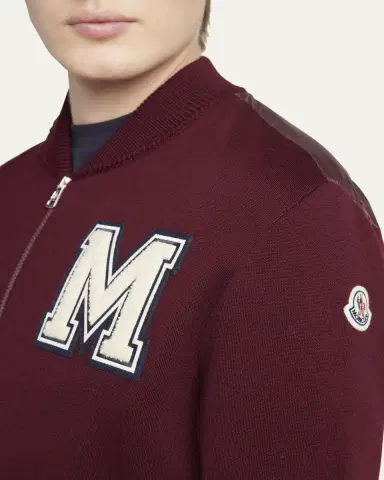 Moncler Men's Varsity Wool and Padded Nylon Blouson | Thumbnail 5 Moncler Men's Varsity Wool and Padded Nylon Blouson | Thumbnail 5