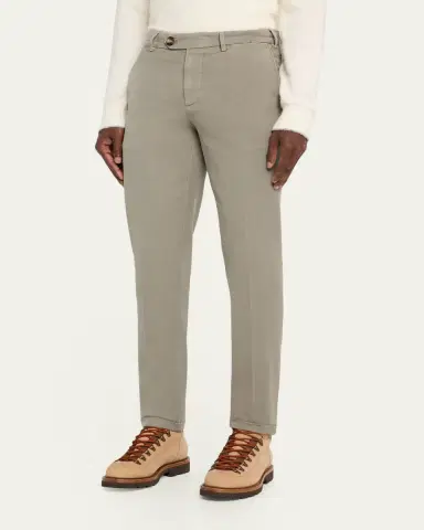 Brunello Cucinelli Men's Modern Fit Flat-Front Pants | Thumbnail 4 Brunello Cucinelli Men's Modern Fit Flat-Front Pants | Thumbnail 4