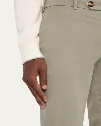 Brunello Cucinelli Men's Modern Fit Flat-Front Pants | Thumbnail 5 Brunello Cucinelli Men's Modern Fit Flat-Front Pants | Thumbnail 5