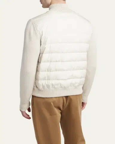 Moncler Men's Edit Padded Back Wool Cardigan | Thumbnail 3 Moncler Men's Edit Padded Back Wool Cardigan | Thumbnail 3
