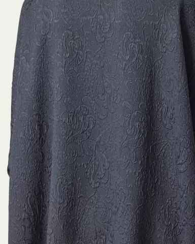 Eskandar Damask Cloque Wide Longer-Back Double Stand-Collar Shirt With Slits (Very Long Length) | Thumbnail 2 Eskandar Damask Cloque Wide Longer-Back Double Stand-Collar Shirt With Slits (Very Long Length) | Thumbnail 2
