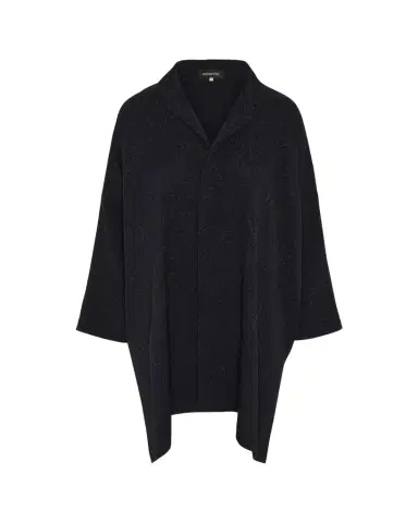Eskandar Damask Cloque Wide Longer-Back Double Stand-Collar Shirt With Slits (Very Long Length) | Thumbnail 1 Eskandar Damask Cloque Wide Longer-Back Double Stand-Collar Shirt With Slits (Very Long Length) | Thumbnail 1