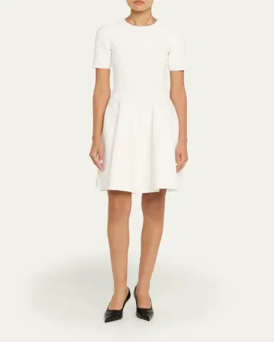 Alexander McQueen Seamed Short-Sleeve Mini Dress | Thumbnail 2 Alexander McQueen Seamed Short-Sleeve Mini Dress | Thumbnail 2