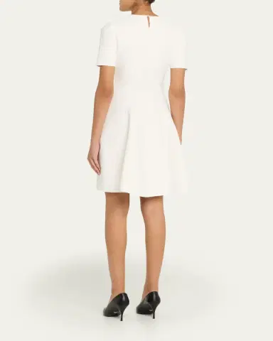 Alexander McQueen Seamed Short-Sleeve Mini Dress | Thumbnail 3 Alexander McQueen Seamed Short-Sleeve Mini Dress | Thumbnail 3