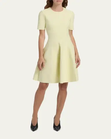 Alexander McQueen Seamed Short-Sleeve Mini Dress | Thumbnail 6 Alexander McQueen Seamed Short-Sleeve Mini Dress | Thumbnail 6