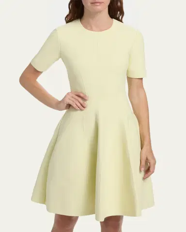 Alexander McQueen Seamed Short-Sleeve Mini Dress | Thumbnail 8 Alexander McQueen Seamed Short-Sleeve Mini Dress | Thumbnail 8