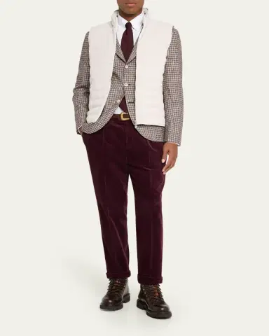 Brunello Cucinelli Men's Down Quilted Nylon Full-Zip Vest | Thumbnail 2 Brunello Cucinelli Men's Down Quilted Nylon Full-Zip Vest | Thumbnail 2