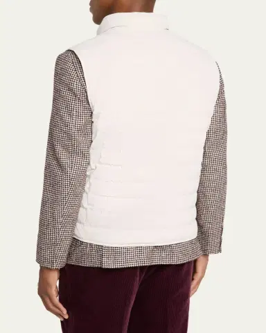 Brunello Cucinelli Men's Down Quilted Nylon Full-Zip Vest | Thumbnail 3 Brunello Cucinelli Men's Down Quilted Nylon Full-Zip Vest | Thumbnail 3