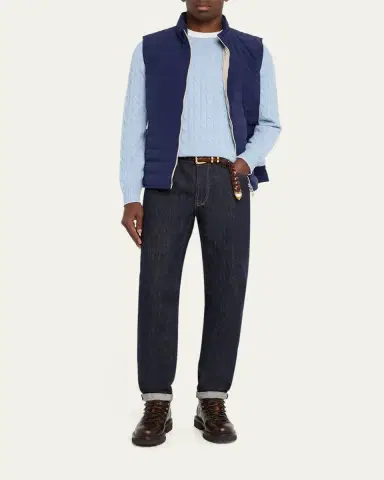 Brunello Cucinelli Men's Down Quilted Nylon Full-Zip Vest | Thumbnail 6 Brunello Cucinelli Men's Down Quilted Nylon Full-Zip Vest | Thumbnail 6