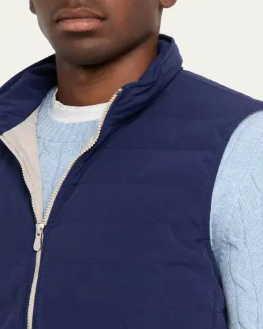 Brunello Cucinelli Men's Down Quilted Nylon Full-Zip Vest | Thumbnail 9 Brunello Cucinelli Men's Down Quilted Nylon Full-Zip Vest | Thumbnail 9