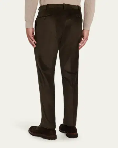 Cesare Attolini Men's Slim Corduroy Flat-Front Pants | Thumbnail 3 Cesare Attolini Men's Slim Corduroy Flat-Front Pants | Thumbnail 3