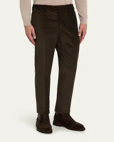 Cesare Attolini Men's Slim Corduroy Flat-Front Pants | Thumbnail 5 Cesare Attolini Men's Slim Corduroy Flat-Front Pants | Thumbnail 5