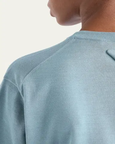 Prada Cotton Short-Sleeve Sweater | Thumbnail 4 Prada Cotton Short-Sleeve Sweater | Thumbnail 4