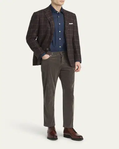 Kiton Men's Cotton Stretch Straight Leg Five-Pocket Pants | Thumbnail 2 Kiton Men's Cotton Stretch Straight Leg Five-Pocket Pants | Thumbnail 2