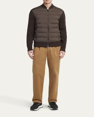 Moncler Men's Padded Nylon Knit-Sleeve Cardigan | Thumbnail 2 Moncler Men's Padded Nylon Knit-Sleeve Cardigan | Thumbnail 2