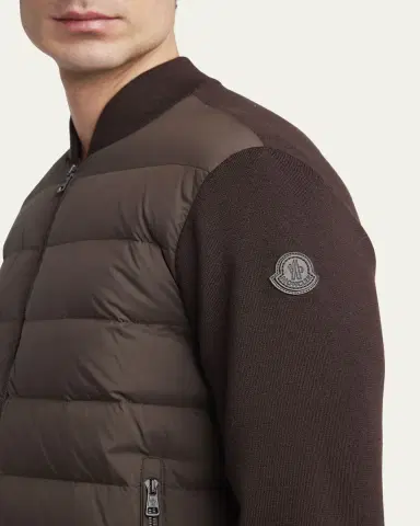 Moncler Men's Padded Nylon Knit-Sleeve Cardigan | Thumbnail 5 Moncler Men's Padded Nylon Knit-Sleeve Cardigan | Thumbnail 5