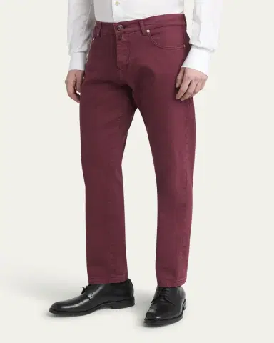 Kiton Men's Cotton Stretch Slim Five-Pocket Pants | Thumbnail 4 Kiton Men's Cotton Stretch Slim Five-Pocket Pants | Thumbnail 4