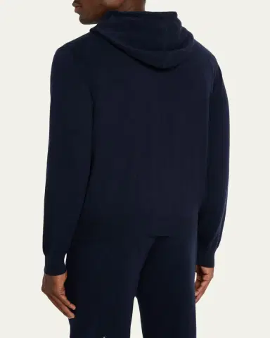 Fioroni Men's Cashmere Contrast-Drawcord Full-Zip Hoodie | Thumbnail 3 Fioroni Men's Cashmere Contrast-Drawcord Full-Zip Hoodie | Thumbnail 3