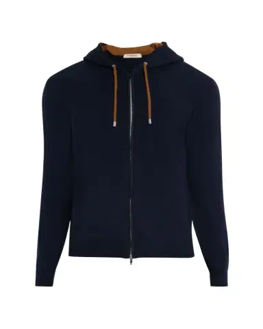 Fioroni Men's Cashmere Contrast-Drawcord Full-Zip Hoodie | Thumbnail 1 Fioroni Men's Cashmere Contrast-Drawcord Full-Zip Hoodie | Thumbnail 1