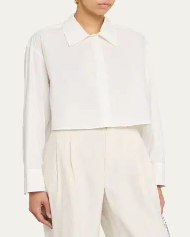 A.L.C. Maude Cropped Button-Front Top | Thumbnail 4 A.L.C. Maude Cropped Button-Front Top | Thumbnail 4