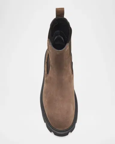 Moncler Men's Peak City Nubuck Lug-Sole Chelsea Boots | Thumbnail 6 Moncler Men's Peak City Nubuck Lug-Sole Chelsea Boots | Thumbnail 6