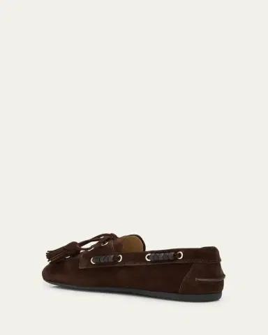 Miu Miu Suede Tassel Boat Loafers | Thumbnail 4 Miu Miu Suede Tassel Boat Loafers | Thumbnail 4