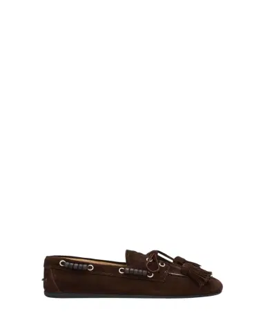 Miu Miu Suede Tassel Boat Loafers | Thumbnail 1 Miu Miu Suede Tassel Boat Loafers | Thumbnail 1