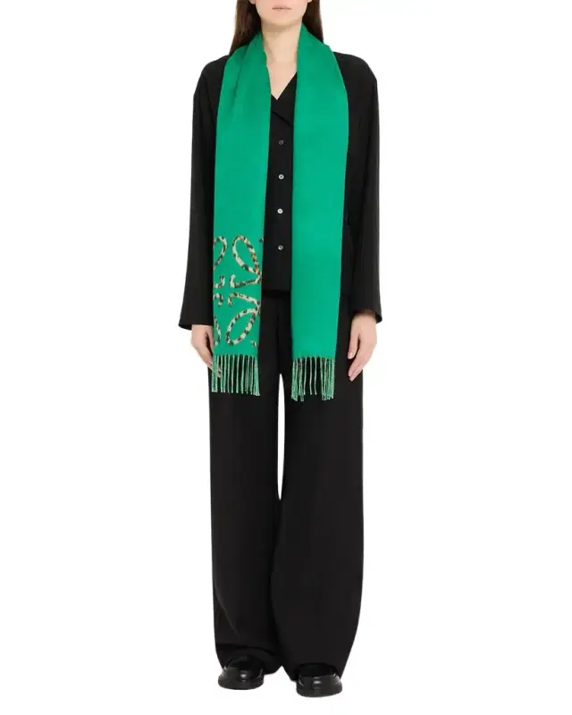 Anagram Leopard-Print Cashmere Scarf Anagram Leopard-Print Cashmere Scarf