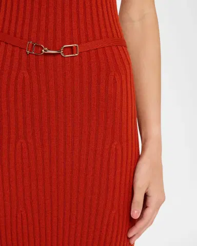 Gabriela Hearst Meier Belted Cashmere Rib Midi Dress | Thumbnail 5 Gabriela Hearst Meier Belted Cashmere Rib Midi Dress | Thumbnail 5